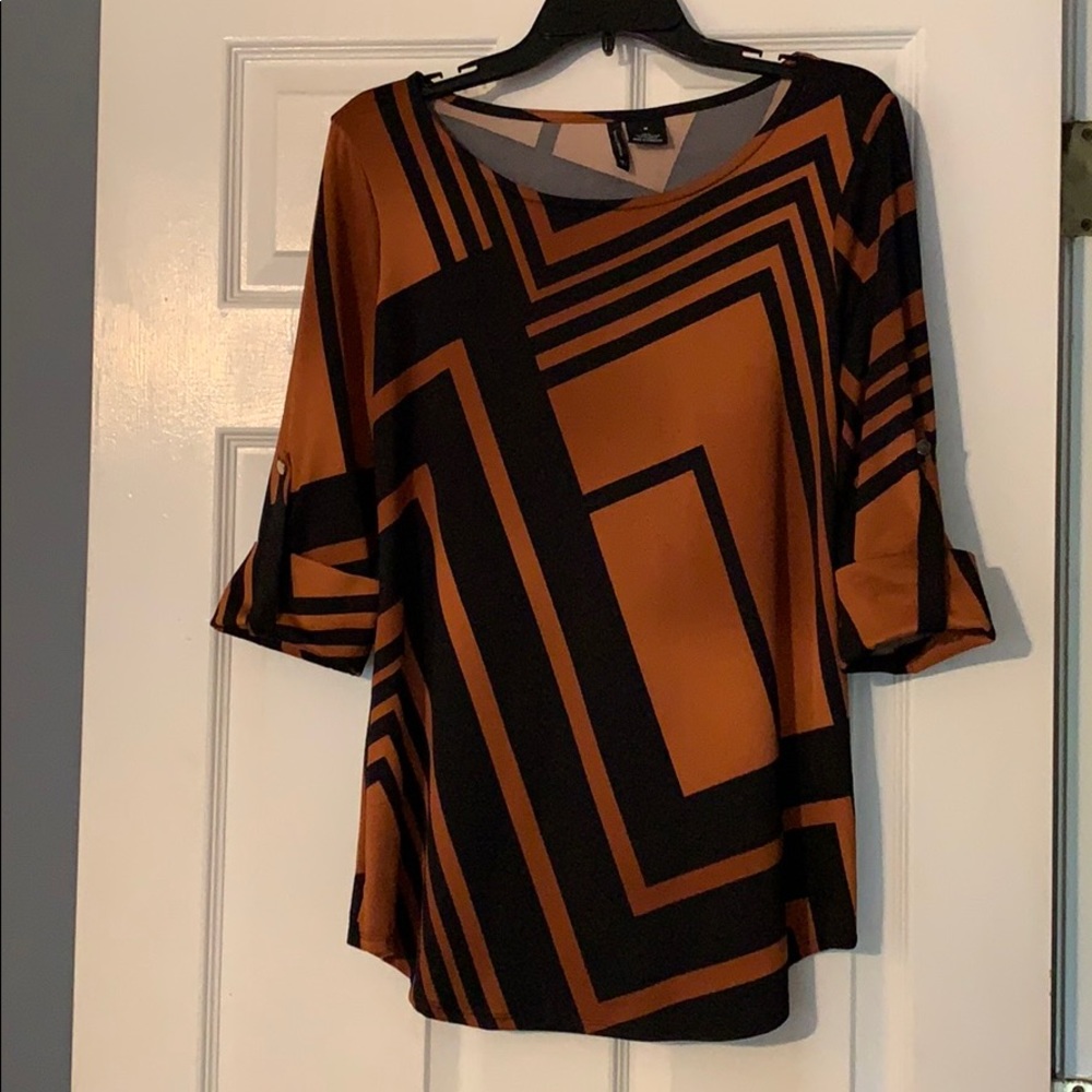 Brown/black blouse